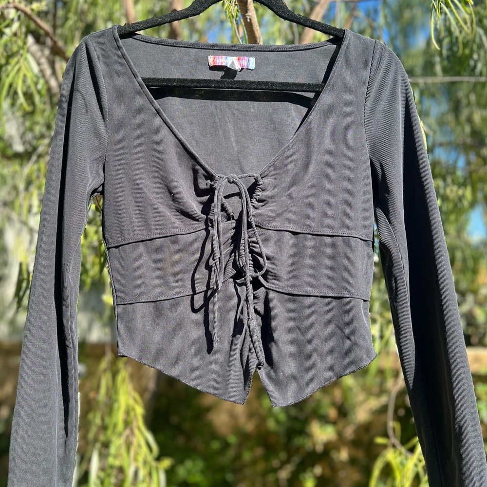 Urban Outfitters tie up long sleeve top
